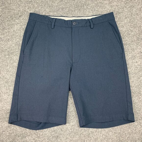 Greg Norman Golf Short Mens 34 Navy Stretch Flat Front Slash Pocket Bermuda - Picture 2 of 12